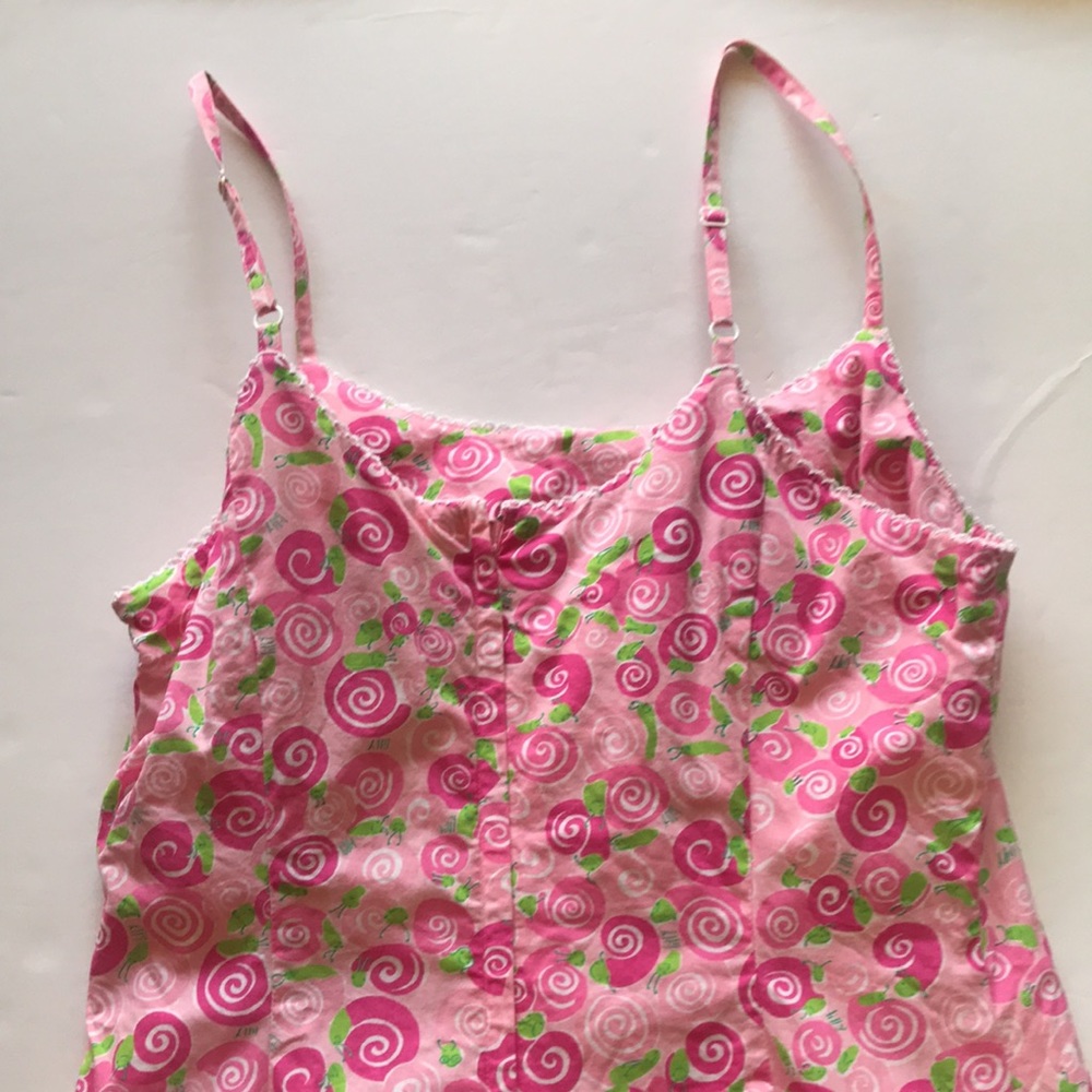 Lilly Pulitzer Rare Vintage White Label Y2k Slip Dress Snail Print Barbie Pink 6 - Picture 7 of 16
